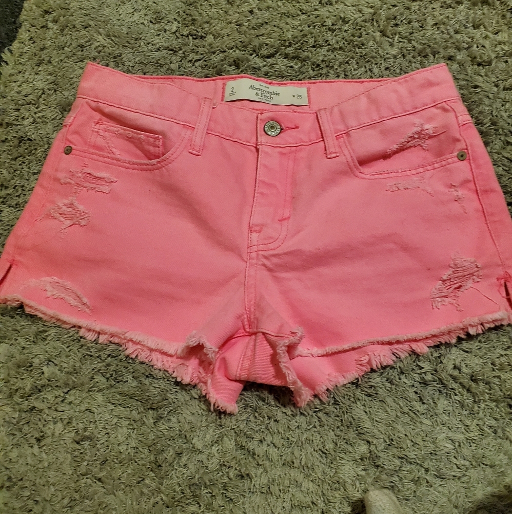 Abercrombie and Fitch hot pink shorts